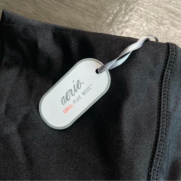 NWT Aerie Black Shiny Smooth Full Length Leggings Extra Small - Picture 5 of 10